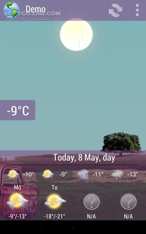 دانلود Animated Weather Widget&Clock 6.7.1.5f1 for Android +4.0 - دانلود ویجت آب و هوا برای اندروید - سافت گذر