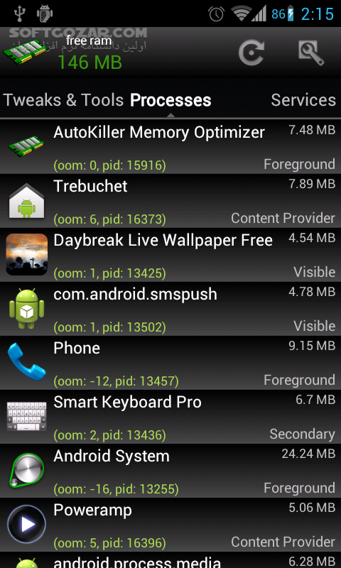 دانلود AutoKiller Memory Optimizer Pro 8.7.207 for Android +2.3 - دانلود بهینه سازی رم و افزایش فضای خالی برای اندروید - سافت گذر