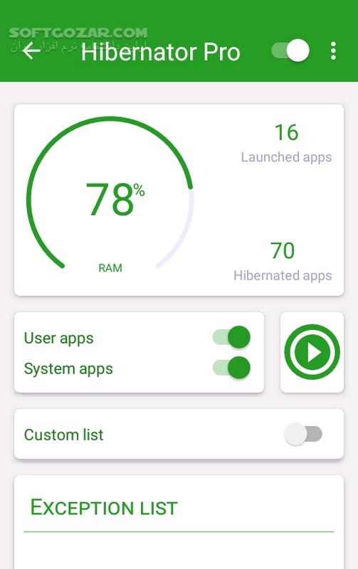 دانلود Hibernator Pro 2.54.14 for Android +6.0 - دانلود خواب زمستانی برای اندروید - سافت گذر
