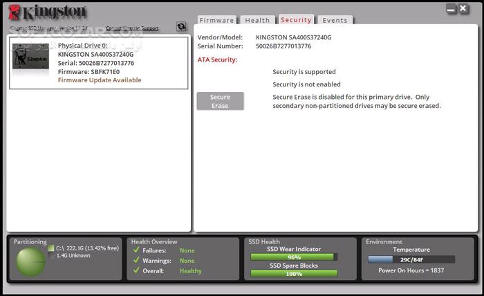 دانلود Kingston SSD Manager 1.5.5.3 - دانلود مدیریت درایوهای اس اس دی - سافت گذر