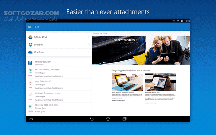 دانلود Microsoft Outlook 4.2517.1 for Android +9.0 - دانلود مایکروسافت اوت لوک اندروید برای اندروید - سافت گذر