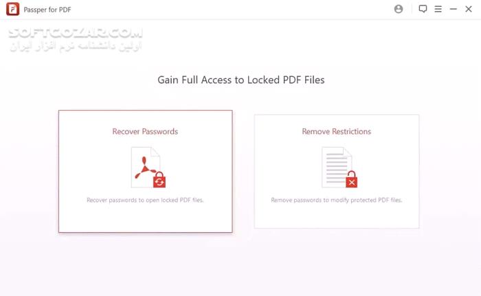 دانلود Passper for PDF 3.9.3.1 - دانلود باز کردن قفل فایل‌های پی‌دی‌اف - سافت گذر