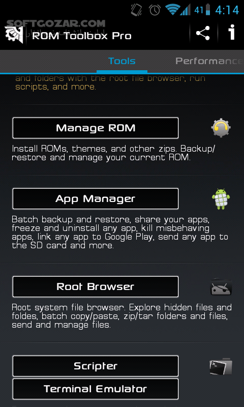 دانلود ROM Toolbox Pro 6.5.1.0 for Android - دانلود ابزار سیستمی برای کنترل کامل اندروید برای اندروید - سافت گذر