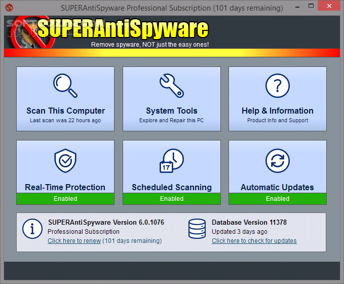 دانلود SUPERAntiSpyware Professional X 10.0.1274 + Offline Update - دانلود ضد جاسوس سوپر آنتی اسپایور - سافت گذر