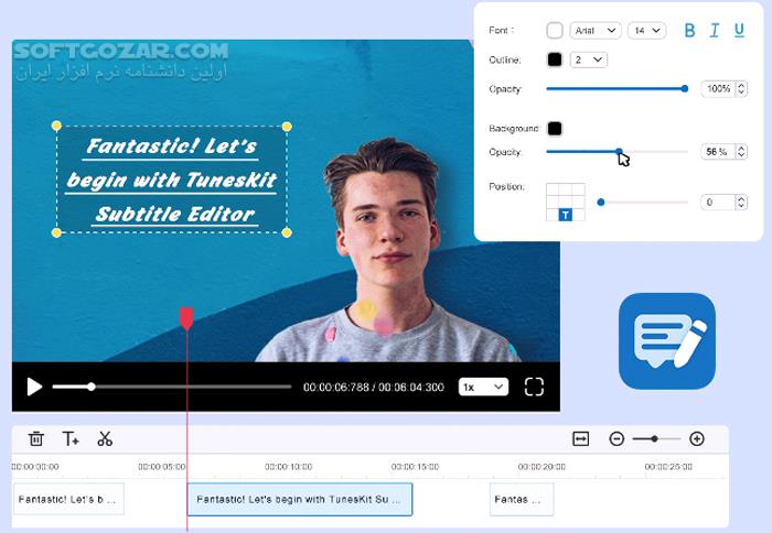 دانلود TunesKit Subtitle Editor 2.5.0.22 - دانلود ساخت و ویرایش زیرنویس - سافت گذر