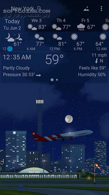 دانلود YoWindow Weather 2.50.22 Final For Android +6.0 - دانلود پیش بینی آب و هوای یو ویندو برای اندروید - سافت گذر