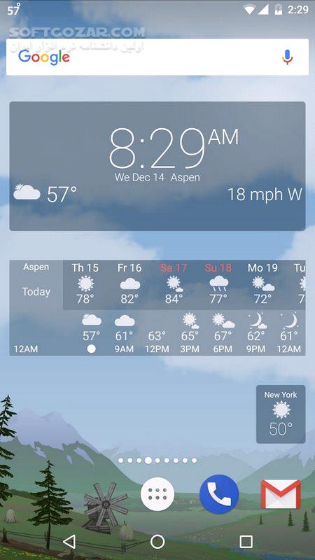 دانلود YoWindow Weather 2.50.22 Final For Android +6.0 - دانلود پیش بینی آب و هوای یو ویندو برای اندروید - سافت گذر